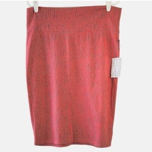 NWT Stretchy Coral Textured Pencil Skirt with Yoga Waistband